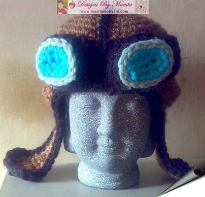 Crochet Aviator Hat Pattern With Goggles Earflaps For Newborn Baby
