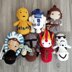 Star Wars amigurumi crochet pattern Ahsoka Tano Mando Baby Yoda Padme Stormtrooper Rey C3PO R2D2 Leia Luke Han Solo Chewbacca Ewok Vader