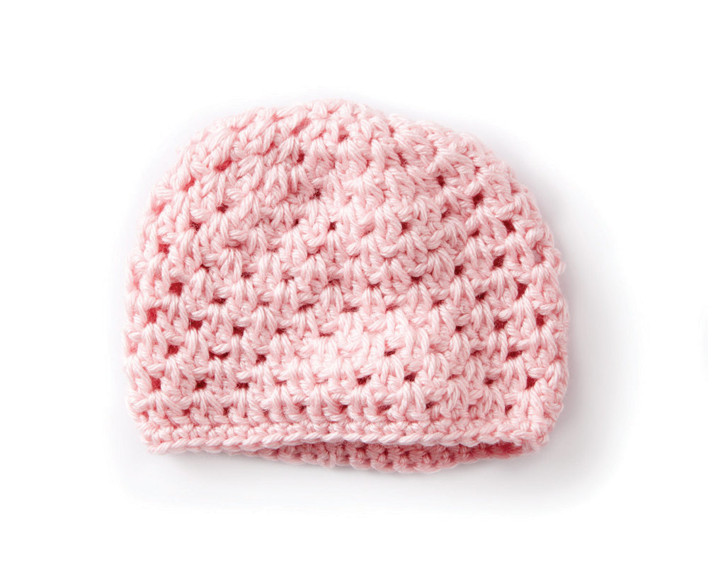 Caron Critters Baby Hat Kit Pink With Yellow Crown Knit Crochet 3 - 24  Month NIP