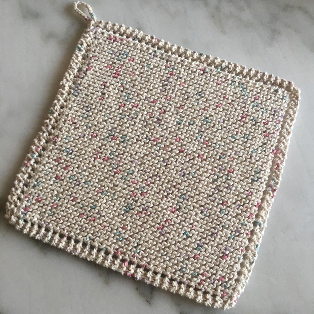 Free & Easy knitted dishcloth pattern for beginners [+video instruction]