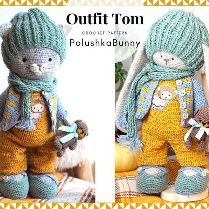 Crochet Outfit Tom for Kitten or Bunny