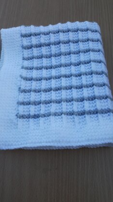 White and Silver Moses Basket/Buggy/Baby Seat Blanket