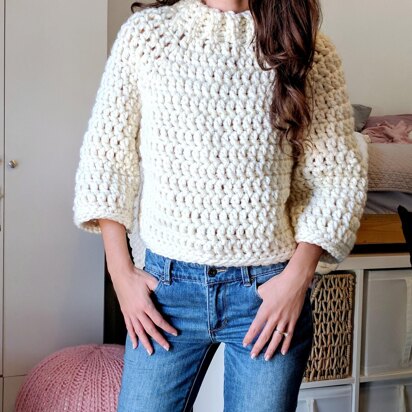 Chunky Cropped Raglan Sweater