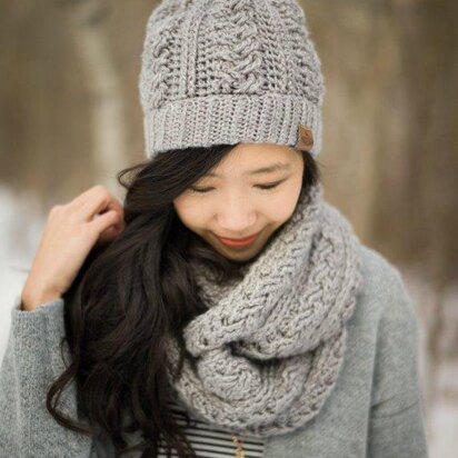 Braided Cabled Cowl & Slouchy Beanie