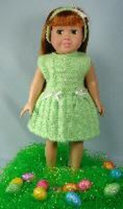 Easter Dresses, Knitting Patterns fit American Girl and other 18-Inch Dolls