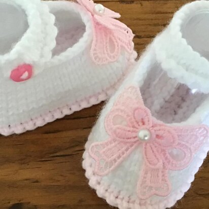 Baby Girl Pearl Bow Shoes