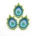 Peacock Feather Motif, Bookmark, Garland "India"