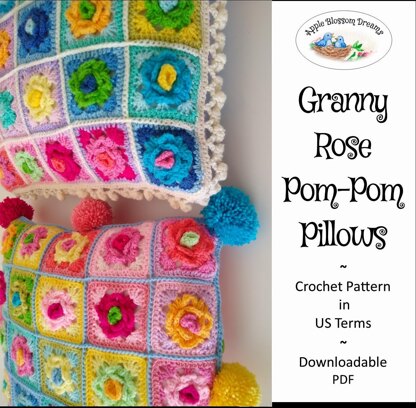 Granny Rose Pom Pom Pillows