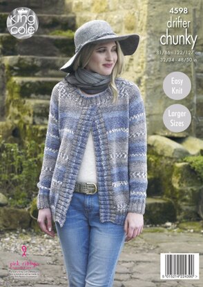 Ladies Sweater Jackets in King Cole Drifter Chunky - 4598 - Downloadable PDF