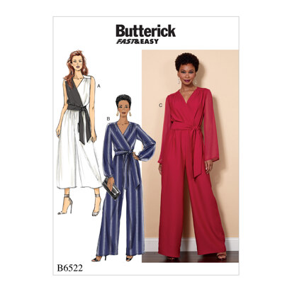 Butterick Misses'/Women's Jumpsuit and Sash B6522 - Sewing Pattern