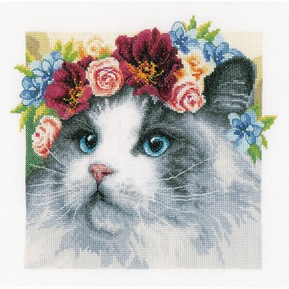 Vervaco Flower Crown Ragdoll Counted Cross Stitch Kit