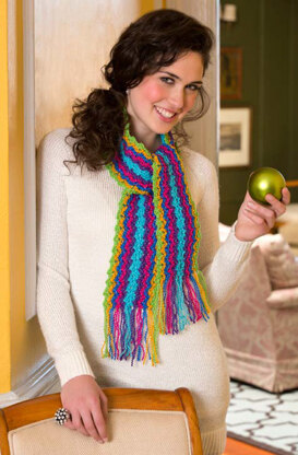 Holiday Gift Scarf in Red Heart Celebration - LW3668 - Downloadable PDF