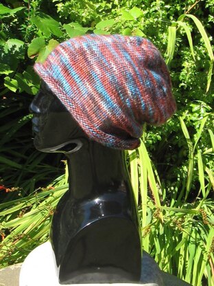 Chunky Self Striping Roll Brim Slouch Hat