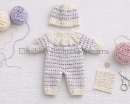Candy Row Dolls Bodysuit and Hat Knitting Pattern P30 | Elizabeth Primrose Patterns