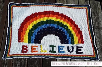 Personalised Rainbow blanket