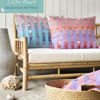 Tilda Cotton Beach Striped Fabric Roll Pillows -  Downloadable PDF