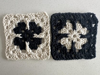 Ebony and Ivory Granny Square