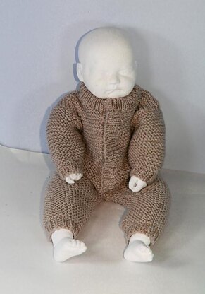 Baby Simple Aran Garter Stitch Onesie