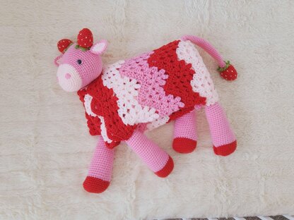 3in1 Strawberry Cow Baby Blanket Cow AmiBlanket