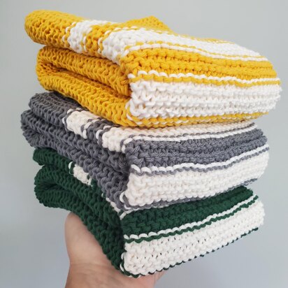 Garter Stitch Striped Dish Towel