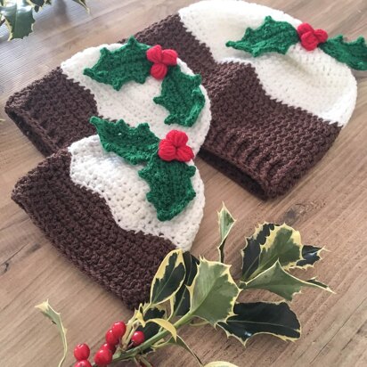 Christmas Pudding & Holly Hat