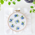 Tamar Blue Flowers Printed Embroidery Kit - 4in