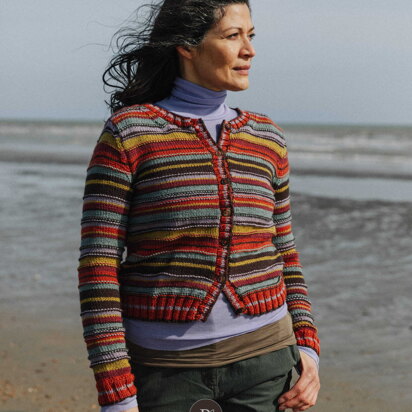 Plateau Striped Cardigan in Rowan Pebble Island - Downloadable PDF