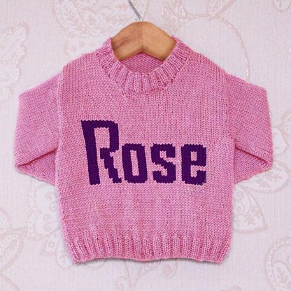 Intarsia - Rose Moniker Chart - Childrens Sweater