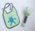 Frog Baby Bib and Rattle