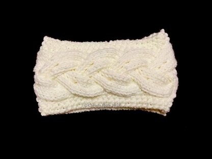 Milky White Cables Headband/Ear Warmer Knitting Pattern