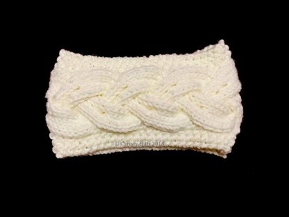 Milky White Cables Headband/Ear Warmer Knitting Pattern Knitting