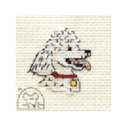 Mouseloft Paw Prints Poodle Cross Stitch Kit - 64mm