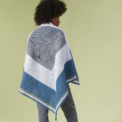 Havens Crochet Blanket Wrap - Shawl Crochet Pattern for Women in Tahki Yarns Cotton Classic by Tahki Yarns