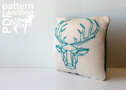 Origami Stag Head Throw Pillow (2016012)