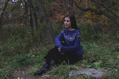 "Night Blooms Sweater by Sachiko Burgin" - Sweater Knitting Pattern For Women in The Yarn Collective