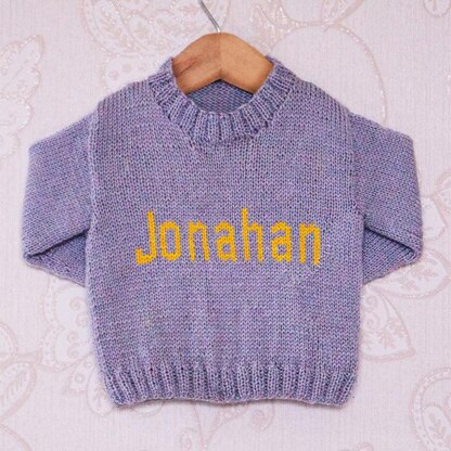 Intarsia - Jonathan Moniker Chart - Childrens Sweater