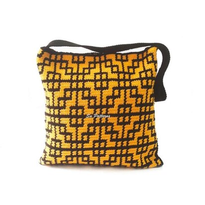 Geometric Grids Tapestry Crochet bag