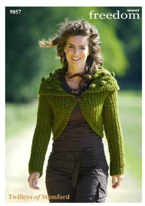 Cabled Collar Bolero in Twilleys Freedom Wool - 9057