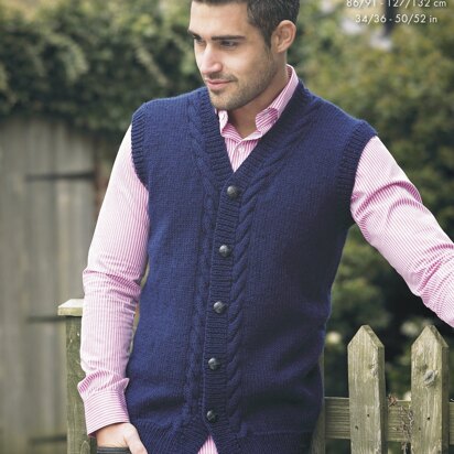 Waistcoat & Sweater in King Cole Fashion Aran - 4241 - Downloadable PDF