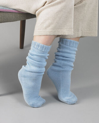 Kai Bed Socks - Knitting Pattern in Debbie Bliss Toast