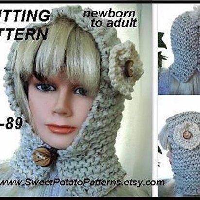  Knitting Hood Pattern | By SweetPotatoPatterns 