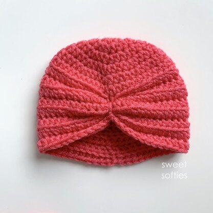 Ribbed Baby Turban Hat with Bow