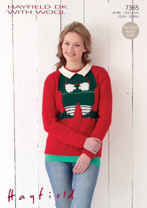 Woman’s Xmas Sweater in Hayfield DK with Wool - 7365 - Downloadable PDF