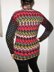 Kaleidoscope - V Neck Tunic Sweater with 2 Tone Fair-Isle Patterning