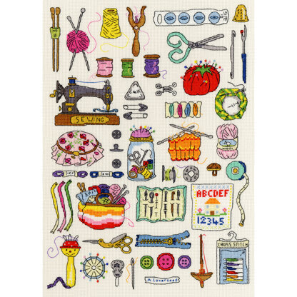 Bothy Threads Sewing Sampler Cross Stitch Kit - 24cm x 33cm