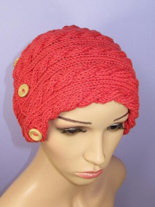 Sideways Button Up Cable Slouch Hat