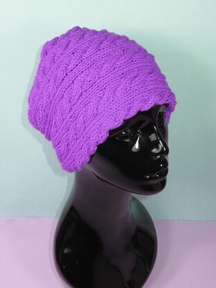 Sideways Cable Slouch Hat