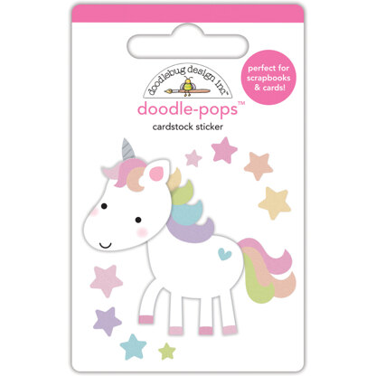 Doodlebug Doodle-Pops 3D Stickers - Fairy Tales Unicorn