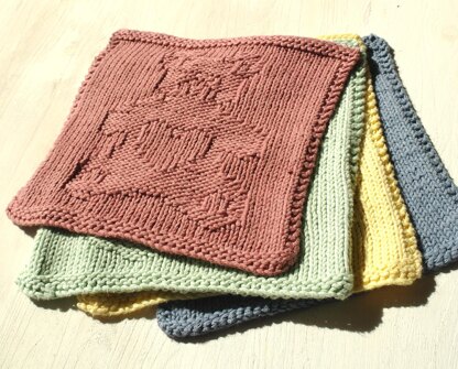 Teddy knit purl face cloth square