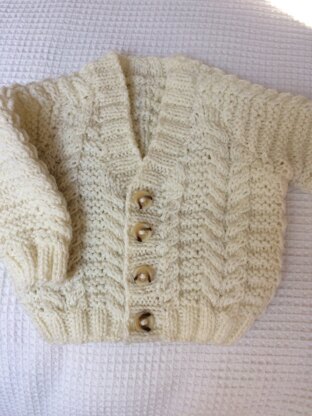 Baby boy's Aran knit cardigan